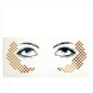 Gold temporary face scales tattoo